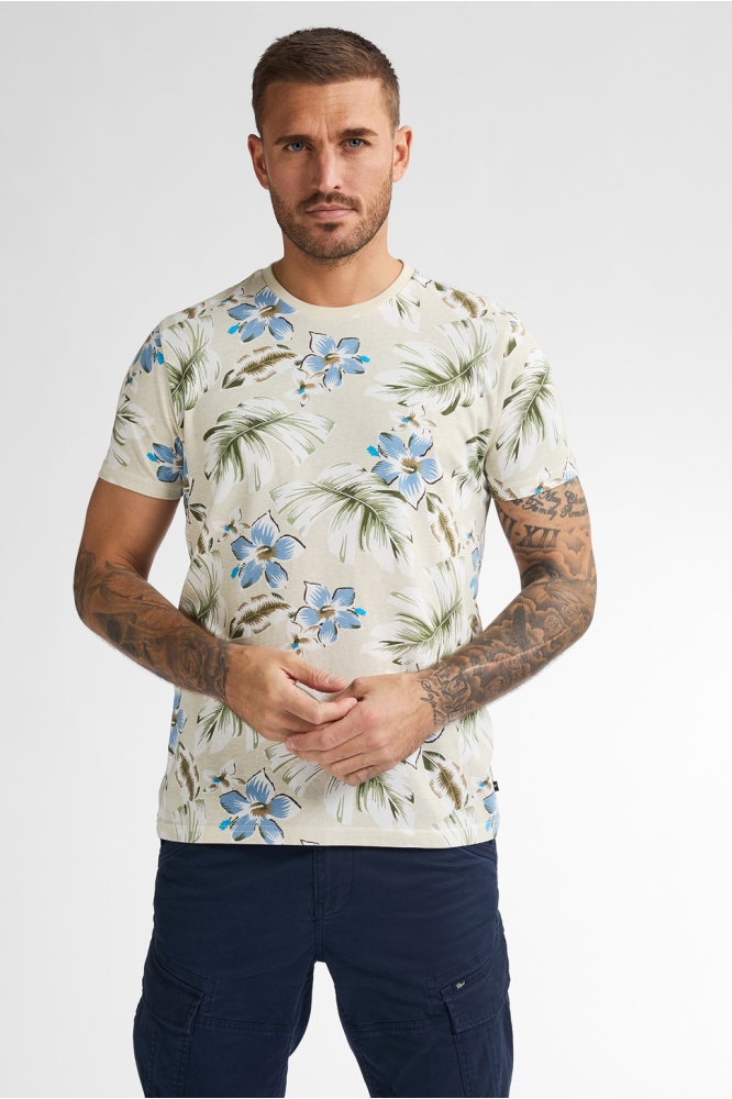 AOP T SHIRT HIBISCUS M 1050 TSR655 0112 Seashell